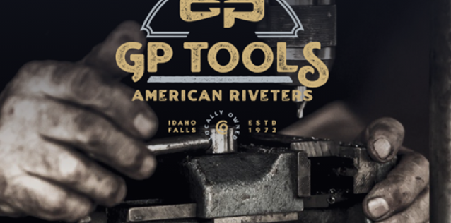 GP Tools Logo with hand near vice