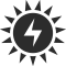 Illustration of the sun with a lighting bolt inside