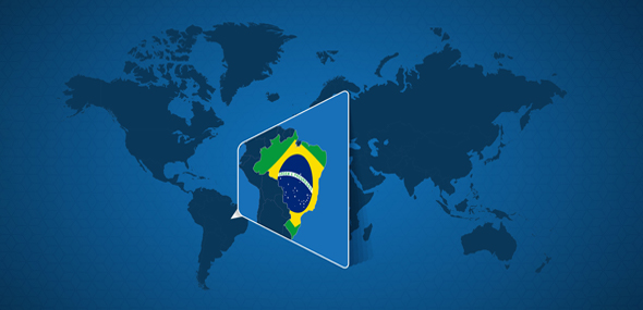 Brazil in the Worldwide map