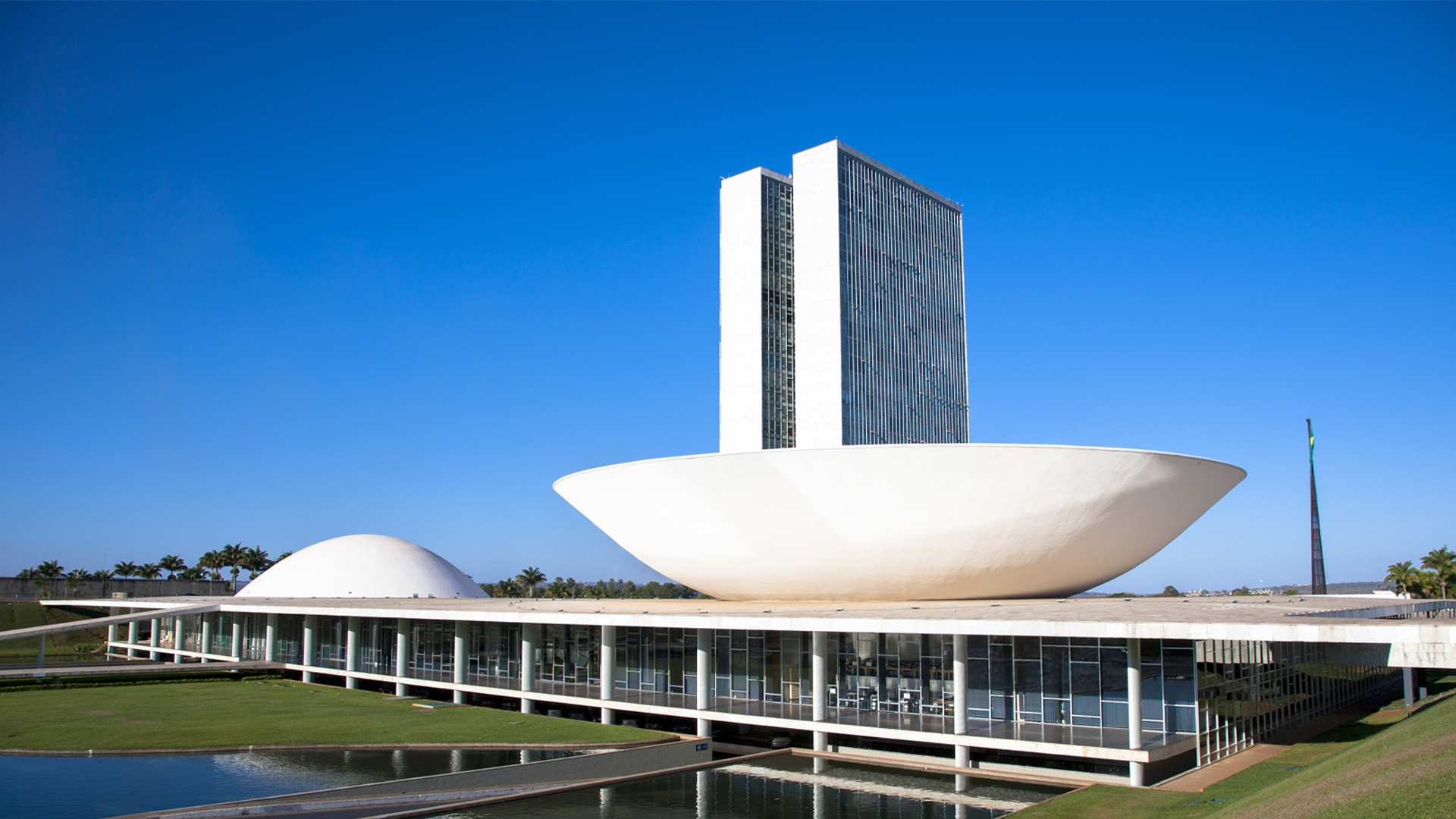 Brasilia parliament building outside on a sunny day image