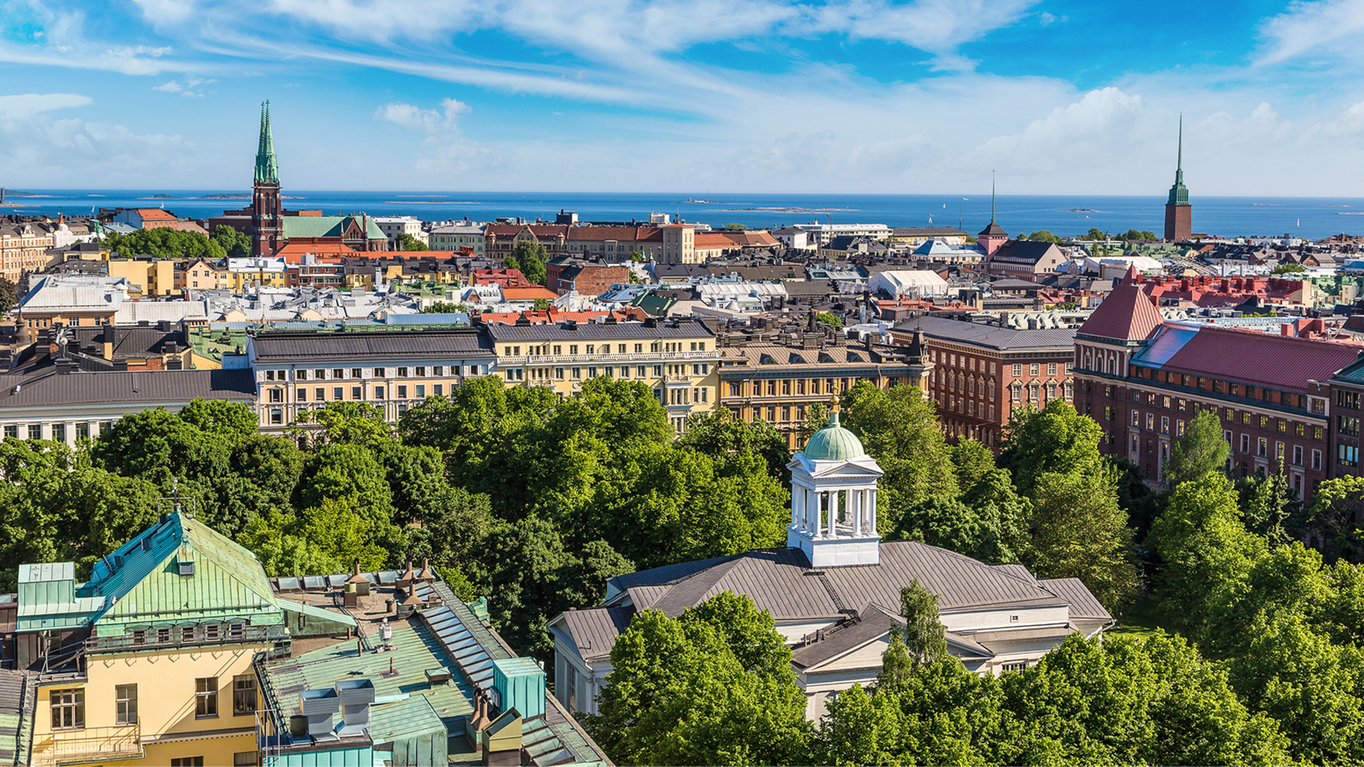 Panoramic view of Helsinki Finland Image