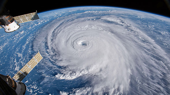 satellite image showing hurricane