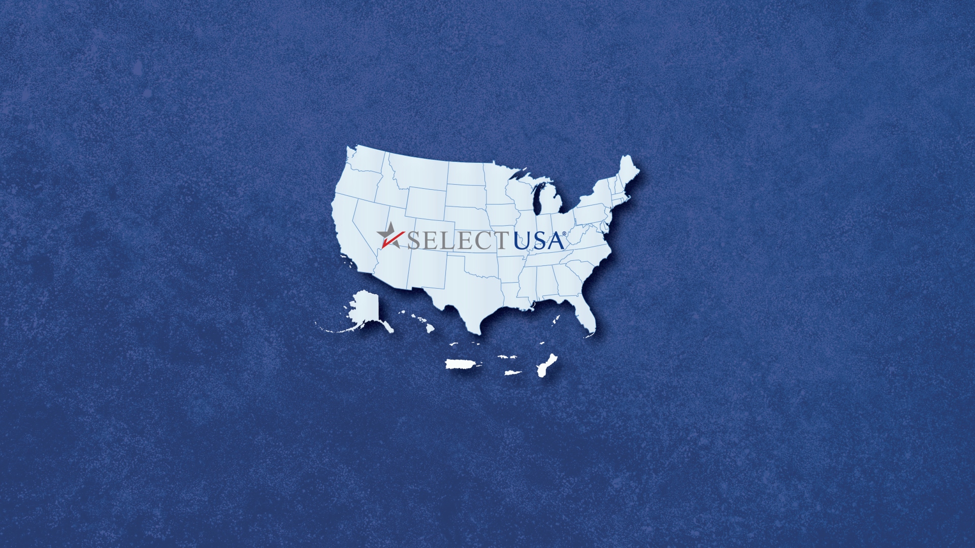 Outline of the United States with the SelectUSA Logo in the center.