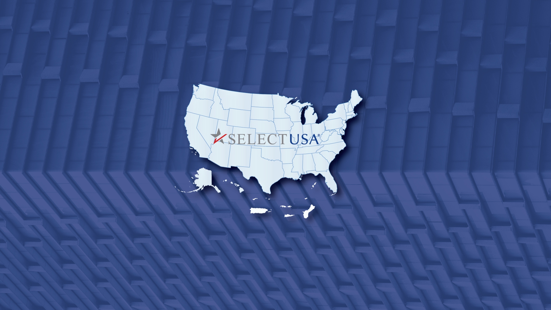 Outline of the United States with the SelectUSA Logo in the center.