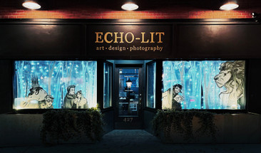 An image of the front of Echo-Lit's office space and building facade