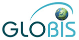 Globis logo with earth above it