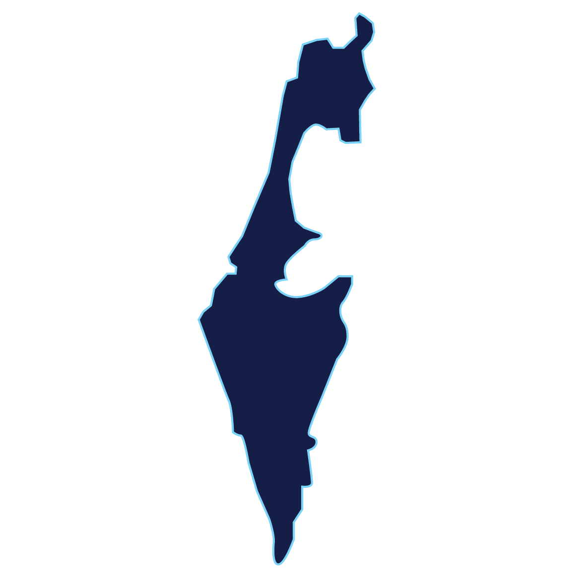 A map of Israel.