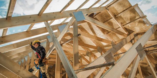 Wood framing for residential roof