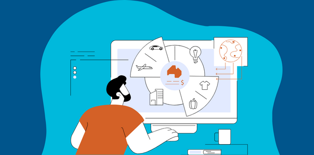 CS Blue, Light Blue, and Orange for Select Possible Target Markets Card Thumbnail Illustration.