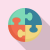 icon of puzzle pieces in circle