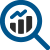 icon with magnifying glass with chart